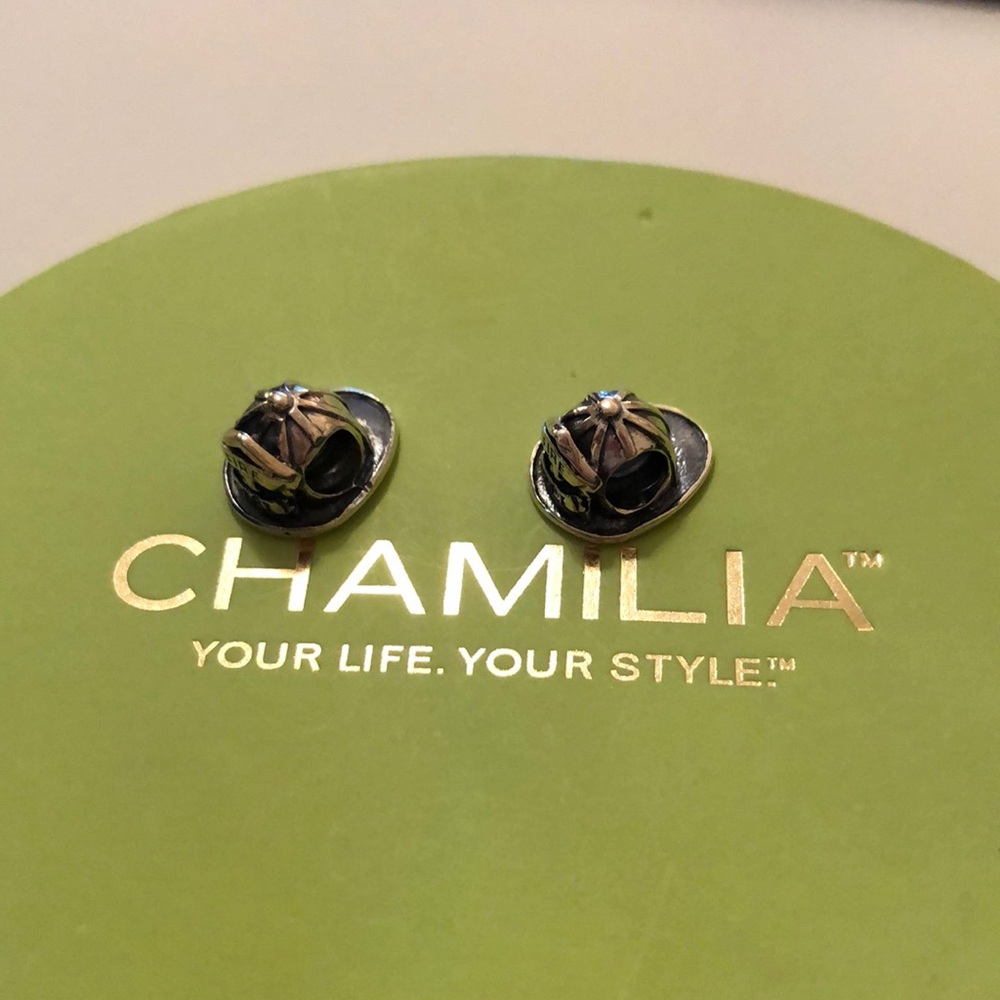 Set of Chamilia fire department hat charms